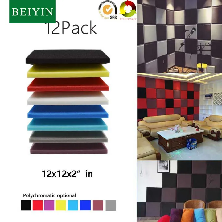 BEIYIN [12/Pack] Acoustic Foam Soundproof Panels Studio KTV Home ...