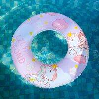 Cute Pink Cartoon Unicron Swimming Ring for Kids Baby Girl Thicken Swim Circle Summer Beach Party Pool Toys