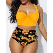 Nữ Mới Bộ Bikini Nâng Ngực Đồ Bơi Eo Cao Đồ Bơi Hoa Bộ Đồ Tắm Đồ Đi Biển