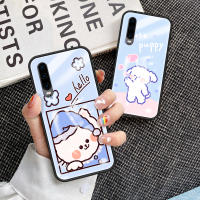 เคสกระจกเทมเปอร์ Huawei P30สำหรับ Huawei P30เคสโทรศัพท์แฟชั่นฝาหลังกันกระแทกแบบแข็งกรอบ TPU แบบนุ่มการป้องกัน