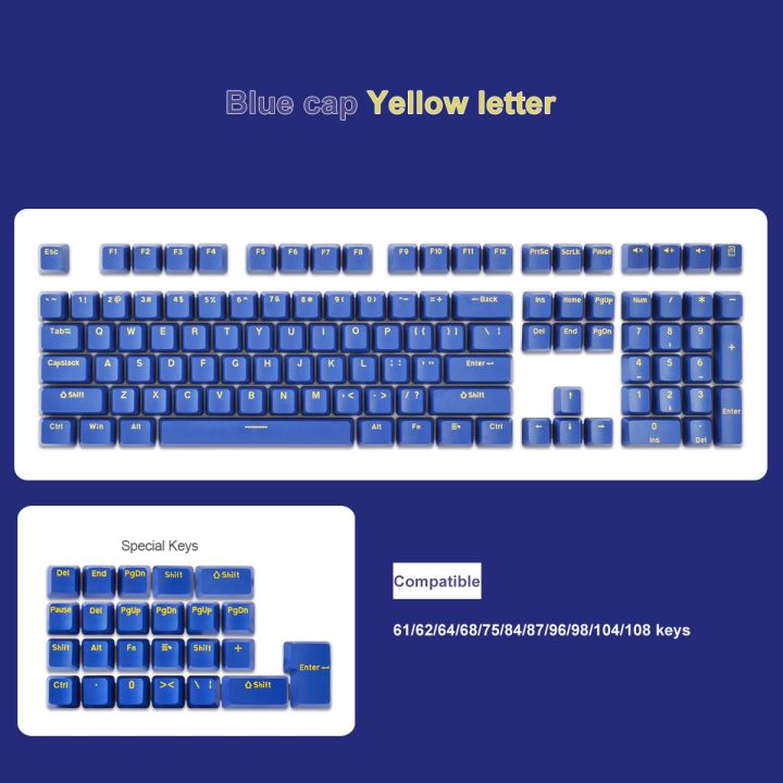 Chinese Keycaps Set Blue White Porcelain PBT