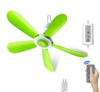 5V 5w Mini Mute Electric Ceiling fan USB power supply 3 gears adjustment 2-8hours timing Remote control Copper motor 42x15cm