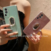 แฟชั่น เคสโทรศัพท์ OPPO Reno10 10 Pro+ A78 NFC Plus 4G 5G เคส เทรนด์ใหม่เคสแวววาวหรูหราป้องกันการตกเคสนิ่มที่สร้างสรรค์ด้วยพลอยเทียมแต่งหน้า2023ตัวยึดกระจก