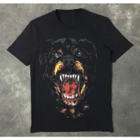 เสื้อยืดผู้ชายพิมพ์ลาย rottweiler Dog สุดพิเศษ cotton Black