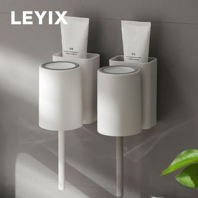 [ พร้อมส่ง ]LEYIX175 ชุดถ้วยน้ำยาบ้วนปากเดี่ยวที่ใส่แปรงสีฟันไฟฟ้าแบบไม่เจาะรูชุดถ้วยคู่ติดผนัง