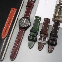 suitable for IWC Armani Panerai Diesai Aigle Leather Mens Retro Crazy Horse Leather Watch Band Men and Women 24mm