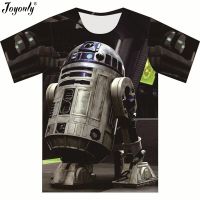 Joyonly 2021 Summer Children 3D Cartoon R2D2 Robots Print Tees Tops For Boys Girls T shirts Short Sleeve T-shirt  Cool Tshirts