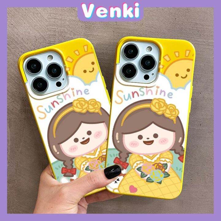 venki-เคสไอโฟน11-เคส-iphone-soft-tpu-เคสลูกอมสีเหลืองมันวาวน่ารัก-sunshine-girl-ป้องกันกล้องกันกระแทกสำหรับ-iphone-14-13-12-11-pro-max-7-8-plus-x-xr