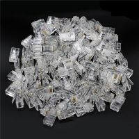 100pcs Crystal 8Pin RJ45 Modular Plug Rj-45 Network Cable Connector Adapter for Cat5 Cat5e Cat6 Rj 45 Ethernet Cable Plugs Heads Cables