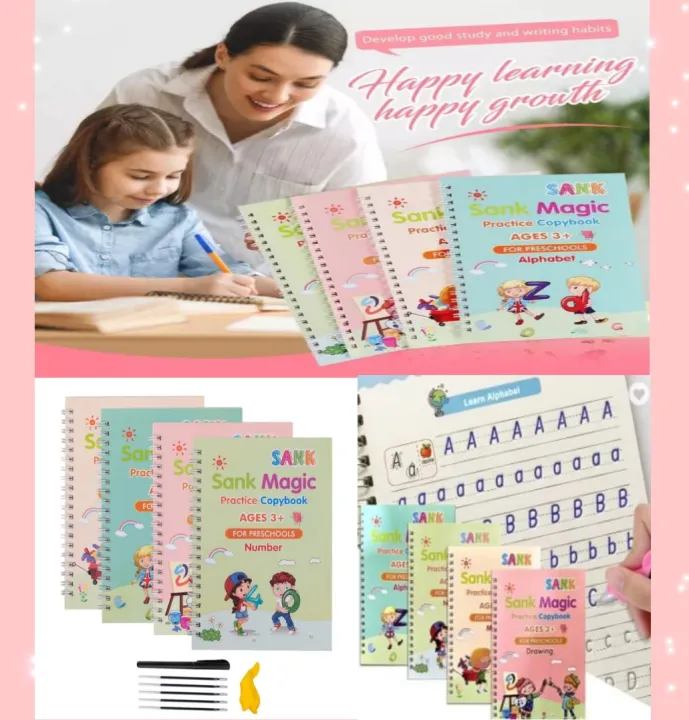 Tracing Notebook Reusable Practice Notebook Sank Magic Set of 4 Lazada PH