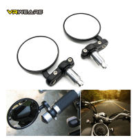 Universal รถจักรยานยนต์สีดำ3 "รอบ78" HANDLE BAR END กระจก CAFE RACER BOBBER CLUBMAN สำหรับ Kawasaki Yamaha Honda Suzuki