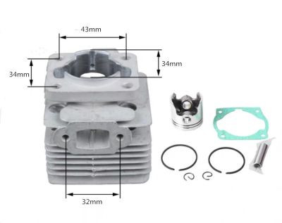 Cg260 1e3 4f เครื่องเหลาแปรง Gr Trimmer เครื่องตัดแต่งกิ่งพุ่มไม้ชุดกระบอกสูบ Dia 34Mm