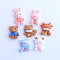 10 Pcs New Cute Mini Cartoon Rabbit Little Sheep Flat Back Resin Cabochon DIY Jewelry Hairpin Craft Decoration Accessories