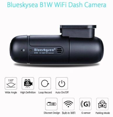 B1W กล้องติดรถยนต์กล้อง WiFi Dashcam ขนาดเล็ก1080P รถกล้องหน้ารถรถมอเตอร์ไซค์,เลนส์หมุน ° Blueskypea 360พร้อมกล้องสำหรับรถยนต์ตัวเก็บประจุทรงพลัง,โหมดที่จอดรถ,เซ็นเซอร์ G,การบันทึกวนรอบ,รองรับสูงสุด64GB