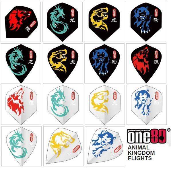 One80 Dart Flights Animal 100 130 microns Extra Thick Dragon Tiger
