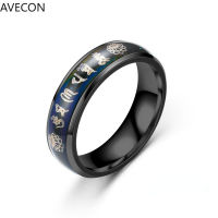 AVECON Explosive Six-Character Mantra Thermochromic Ring แหวนผู้ชายย้อนยุคยุโรปและอเมริกา