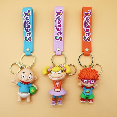 Cartoon Anime Kawaii Rugrats in Paris Pendant Keychain Car Key Chain Key Ring Keyring Phone Bag Ornament Fashion Jewelry Gifts Key Chains