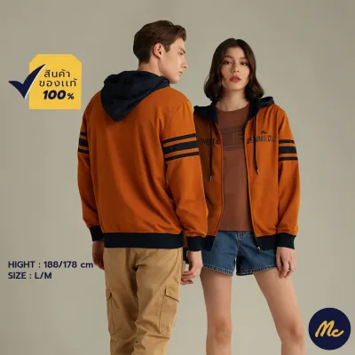 Mc Jeans เสื้อกันหนาว มีฮู้ด Unisex สีส้ม MJHP163