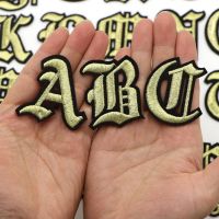 hotx【DT】 1PC Greek Embroidery Patches Iron Letters A-Z Embroidered Sew  Clothing Name Diy