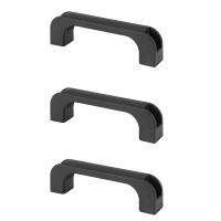 3X Door Cabinet Black Plastic Rectangular Pull Handle 5.2 Inch Door Hardware Locks