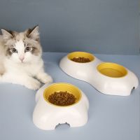 Pet Bowl Single Bowl Double Bowl Cat Dog Drinking Water Food Bowl Anti-Overturning Egg Yolk Dog Bowl Pet Feeding Bowl