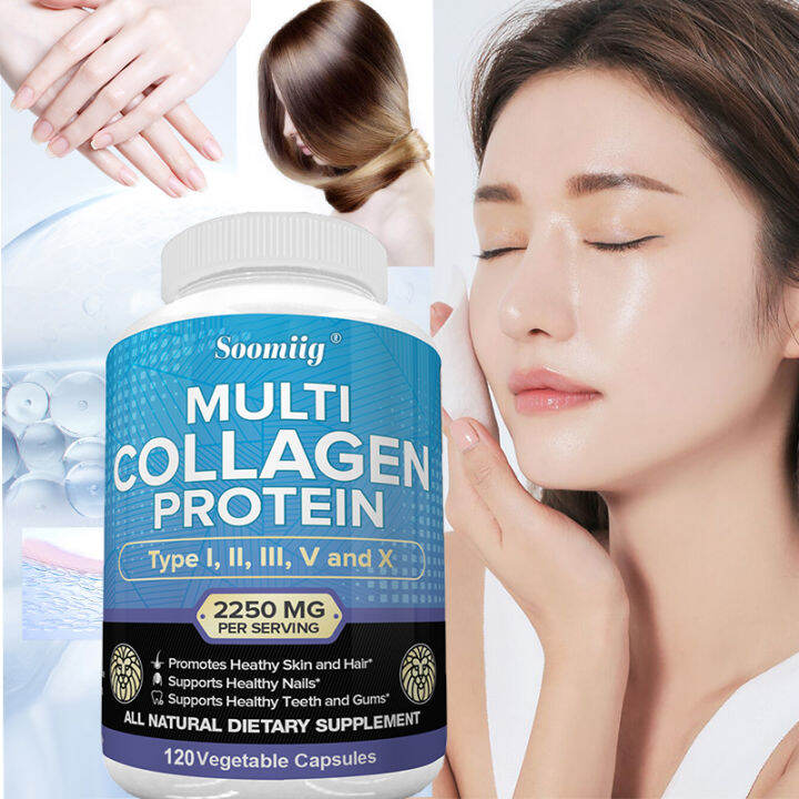 Collagen Supplement Complex Type I, II, III, V, X / Antiaging Skin Hair Nails & Joint Health