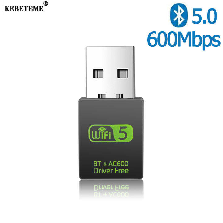 KEBETEME Wireless WiFi Bluetooth Adapter 600Mbps USB WiFi Adapter