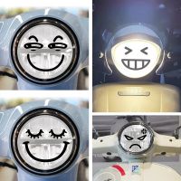 Motorcycle Headlight Decal Smiley Face Sticker Cute Funny Scooter Stickers Car Decal For Scooter Sprint Primavera Decals  Emblems