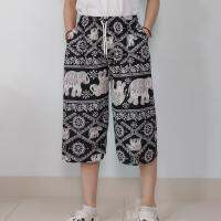 ส่งไว Teenage elephant pants Tha iวัยรุ่นกางเกงช้างไทย ขาสั้นความยาวเลยเข่าใส่ได้ทั้งหญิงและชายผ้าหนังไก่ผ้าใส่สบายรุ่น790-1#มีกระเป๋า 2 ข้าง