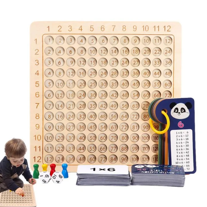 Multiplication Board Game Wooden Math Board Game Preschool Counting
