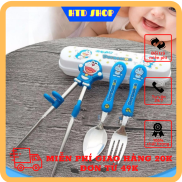 Set tập ăn 3 móninox kèm hộp đựng cho bé. Do tap an cho be