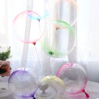 【A Great】5ชิ้น18นิ้ว ColorfulBalloonLayer RoundTransparent ล้างบอลลูนน้ำยางแต่งงานฮีเลียมบอลลูนพอง