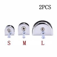 2Pcs Adjustable Stainless Steel Glass Clips Silver Color Wall Mounted Glass Shelf Clamp Bracket 6-8mm Glass Holder With Screw