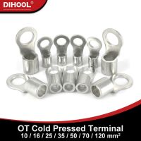 10 PCS OT Non-Insulated Ring Terminal O-Type Copper Cold Pressed Wiring Terminals Cable Wire Round Bare Lug Connector Crimp