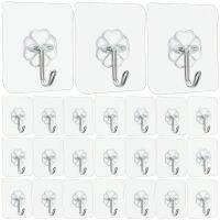 10/20/30PCS Flower Shape Transparent Seamless Hooks Key Bathroom Shower Outdoor Kitchen Door Home Improvement Strong Sticky Hook