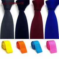 HUISHI Men 39;s Tie Knitted Yellow Green Navy Blue Black knitted Necktie For Men Narrow Slim Skinny Knit Necktie Cravate 5.5cm Ties