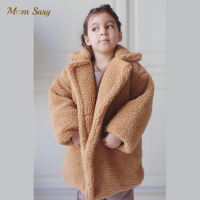 Fashion Baby Girl Boy Winter Jacket Fur Thick Child Warm Sheep Like Coat Long Loose Kid Outwear Clothes High Quality 2-14Y