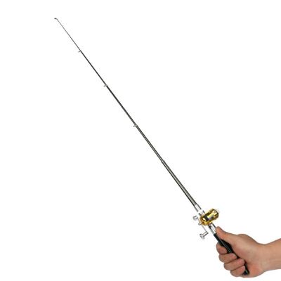 Telescopic Aluminum Mini Pocket Fishing Rod Pole w/ Reel Wheel Fishing Tackle Fishing Reels