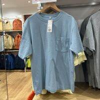 Uniqlo Uniqlo 455362 New Arrival Mens/Ladies Loose Round Neck Pocket T-Shirt (Colorful Profile Half Sleeves)