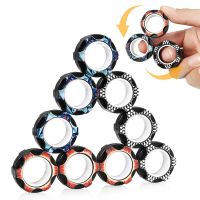 9 Pcs Fidget Magnetic Rings, fidget spinner kids Decompression Finger Magnet Rings, Adult Finger Magnetic Toys