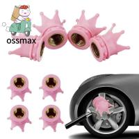 OSSMAX วาล์วล้อยางกันขโมยอเนกประสงค์,อุปกรณ์ตกแต่งล้อรถจักรยานยนต์รูปทรงมงกุฎฝาครอบวาล์วที่ปิดป้องกันอากาศเข้าฝาปิดก้านรถวาล์วยาง