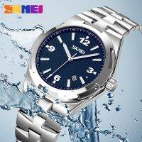 ZZOOI SKMEI Quartz Watches Business Excellent Quality Men Stainless Steel Strap 30M Waterproof Date Sports Wristwatch Gifts 9290