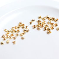 50PCS 14K Gold สีฟักทอง CRIMP ครอบคลุม Clasps ห่อสายไฟ BUCKLE Connectors Fit สร้อยข้อมือสร้อยคอสำหรับเครื่องประดับทำ-GEIWH MALL