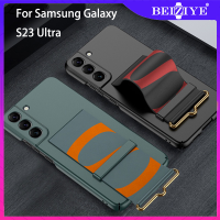 เคสพร้อมสายคล้องมือสำหรับ Samsung Galaxy S23 Ultra กันกระแทก Anti-Drop Holder บางเฉียบ Kickstand สายรัดข้อมือเคสโทรศัพท์สำหรับ Samsung Galaxy S23 Ultra