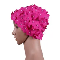 Summer Swimmiing Hat Swimming Pool Flower Petal Cap Free size Women Bathing Cap Swim CapsTH