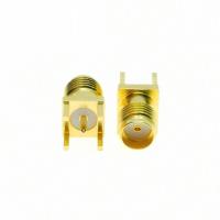 100PCS SMA หญิงแจ็ค PCB ตรง Mount RF Connector Receptacle Solder Gold plated