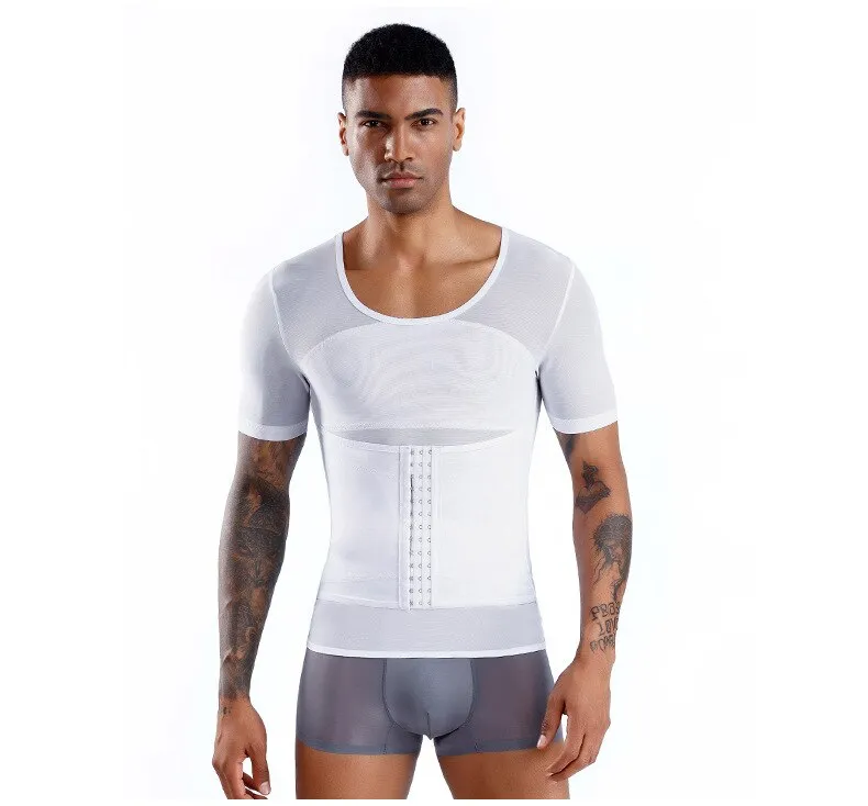 Men's Fashion Compression Garments Muscle Bodysuit Shapewear Shirt