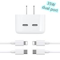 สำหรับ iPhone 13 14อะแดปเตอร์ชาร์จเร็ว,35W Dual USB-C Port Compact Power Adapter พับ Rapid Wall Charger 2Pack 3.3FT USB-C Lightning สายชาร์จสำหรับ IPhone14/13/12 /11pro/xr/x/ 8