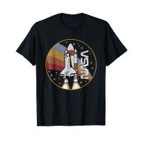 Nasa Shuttle Launch With Rainbow Graphic MenS T-Shirt 100% Cotton Oversize Top Tee Birthday Gift