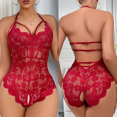 【CC】✹  Crotchless Transparent Erotic Costumes Baby Deep V Porn Set